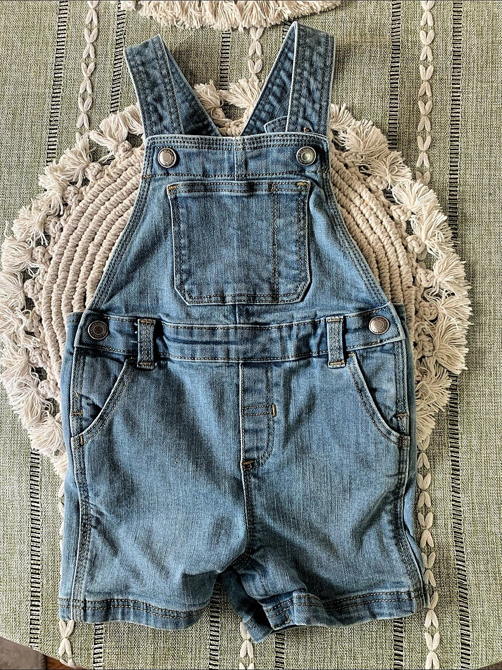 Old Navy Denim Shortall Girls 18-24M Like New